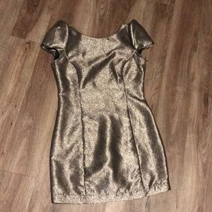 Gold Metallic Mini Dress